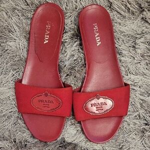 Prada Women's Red Slide Sandals